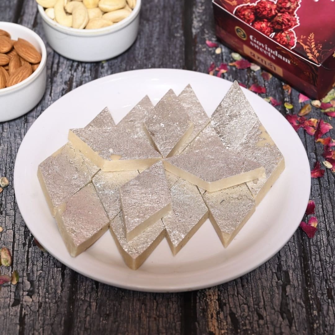 Fresh Premium Kaju Katli with pure silver varq - Traditional Indian Sweet by Govindam