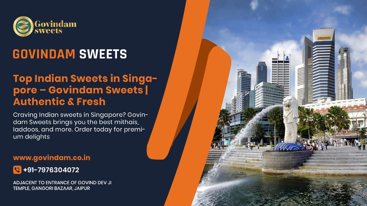 Fresh traditional sweets display at Singapore's best Indian sweet shop