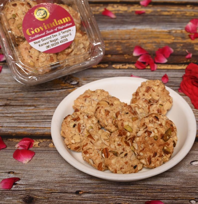 Close-up of multigrain cookies with visible oats, seeds, and whole grains