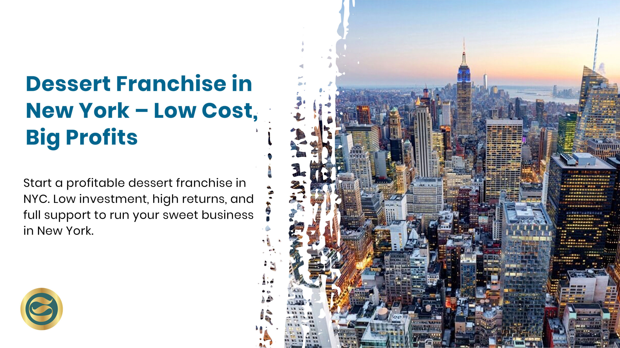 Successful dessert franchise store in New York with happy customers enjoying gourmet treats in a modern café setting