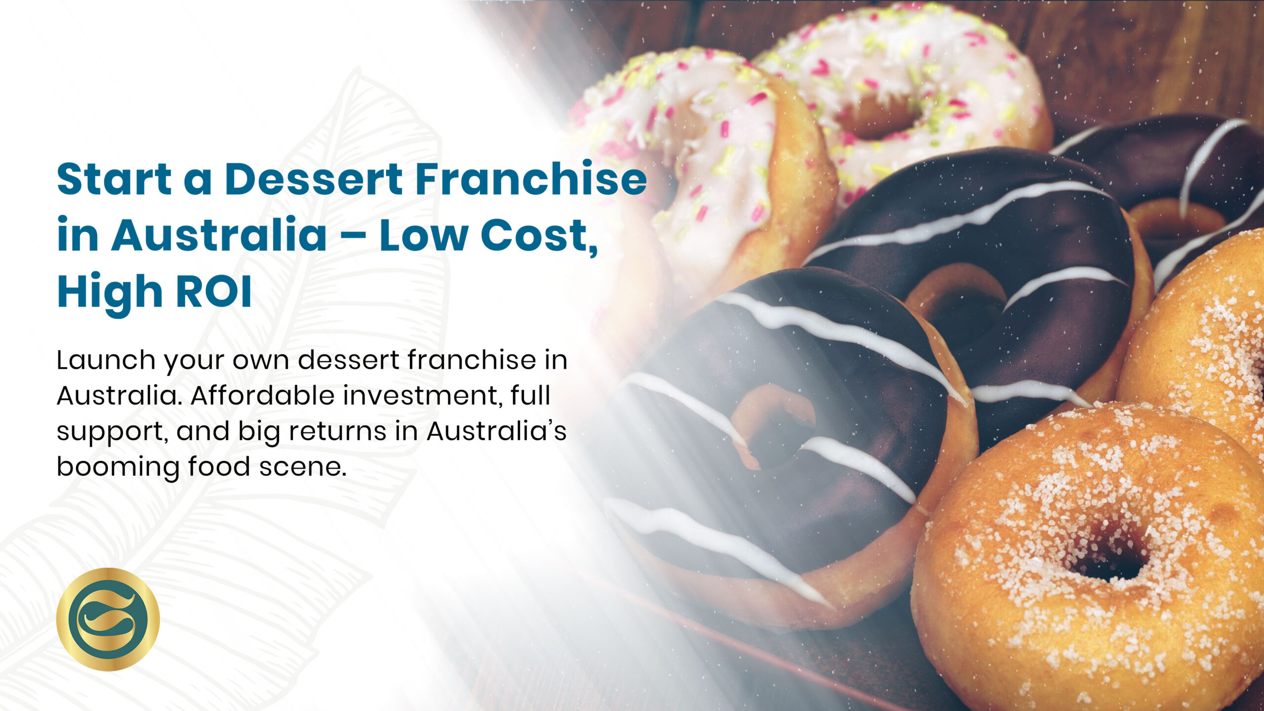 Modern dessert café with customers enjoying treats and franchise owner proudly serving in an Australian shopping center setting