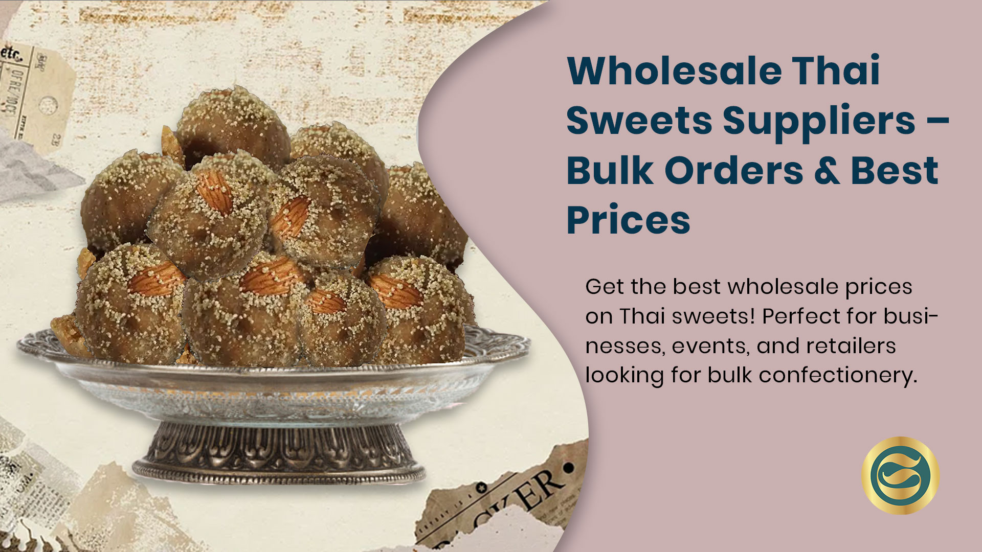 Thai dessert wholesale production facility with workers making traditional sweets using modern equipment and traditional techniques