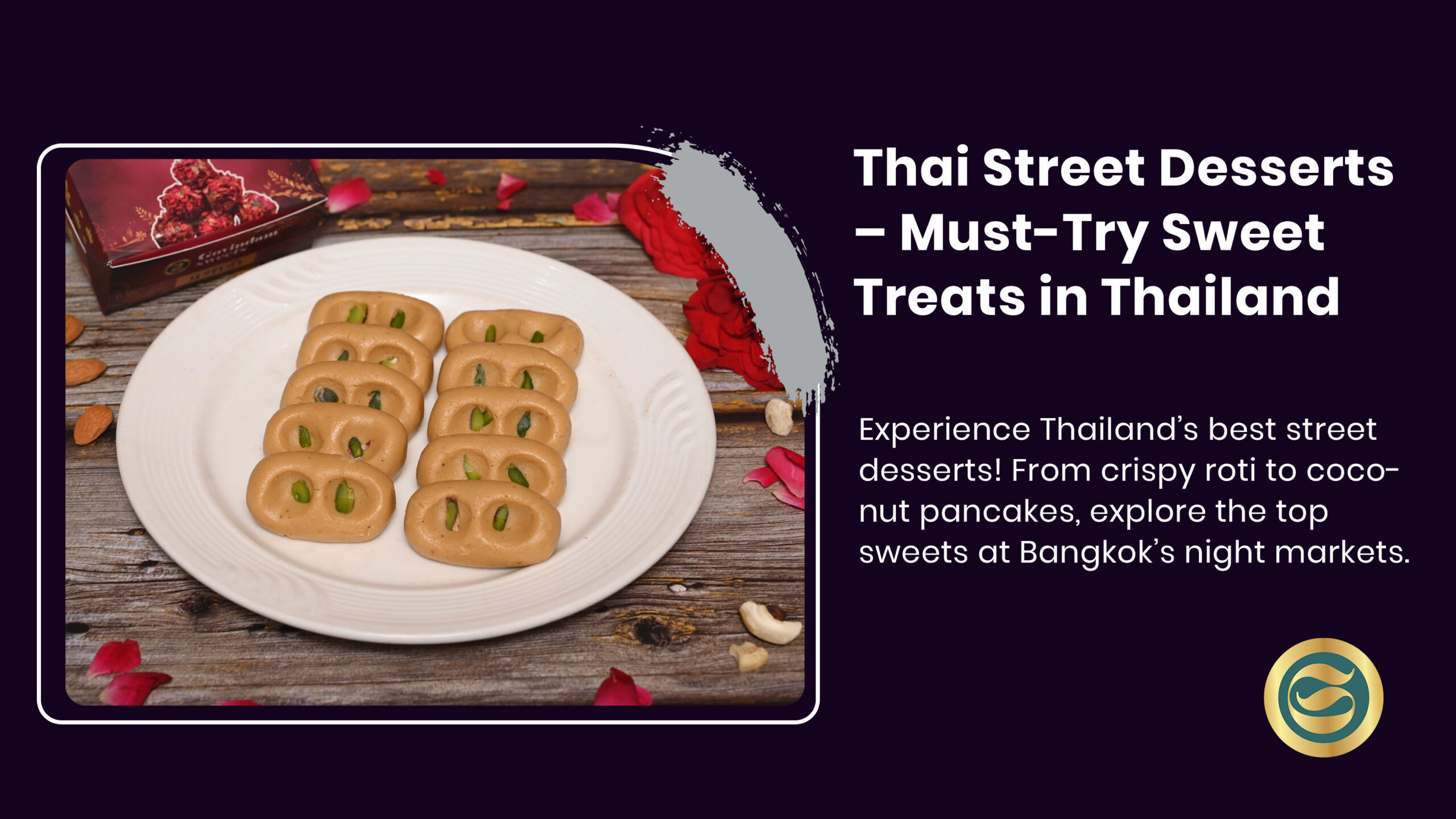 Traditional Thai coconut pancakes (khanom krok) cooking on specialized pan at Bangkok street food market