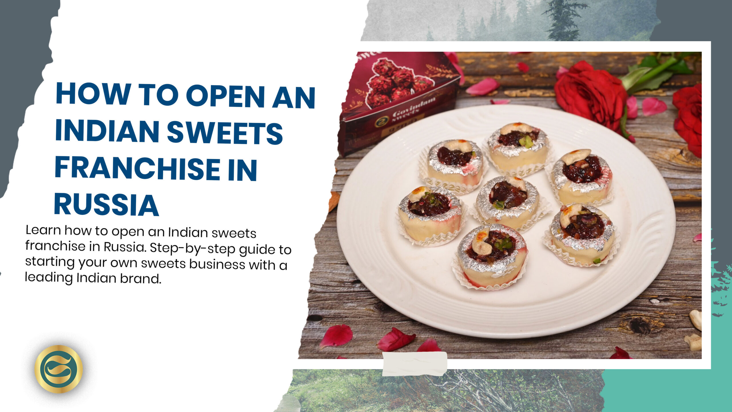 Step-by-step visual guide showing nine phases of opening an How to Open Indian franchise in Russia with Govindam Sweets from research through grand opening