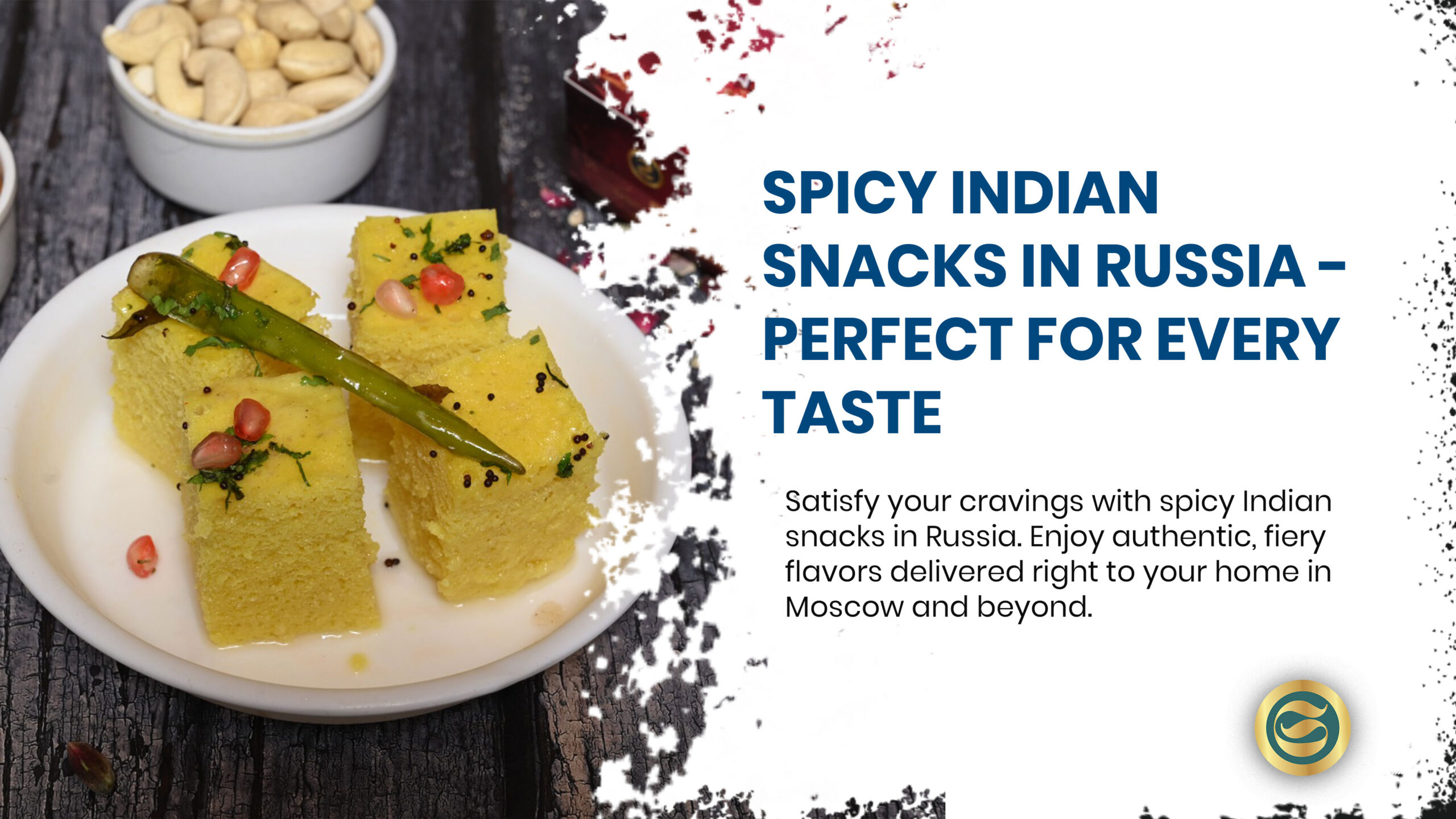 Assortment of spicy Indian snacks including fiery samosas, chile pakoras and mirchi bajji arranged with fresh chilies and cooling raita on decorative platter
