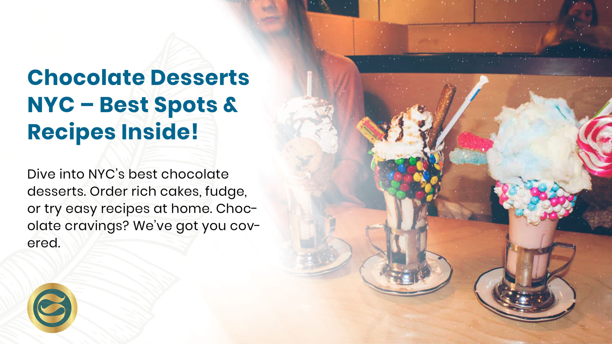 Decadent display of New York's finest chocolate desserts including cakes, cookies, truffles, and hot chocolate from top bakeries and chocolatiers