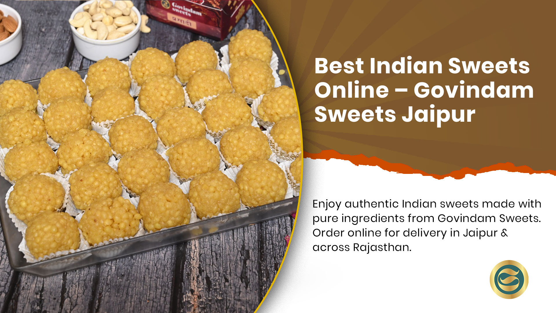 Authentic Indian mithai collection from Govindam Sweets featuring traditional sweets made with pure ingredients.