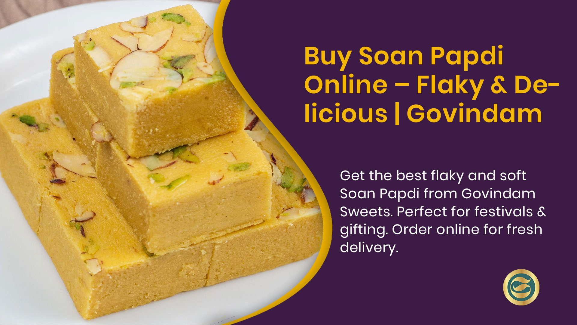 Crispy flaky Indian sweet Soan Papdi showing delicate thread-like texture and perfect golden color