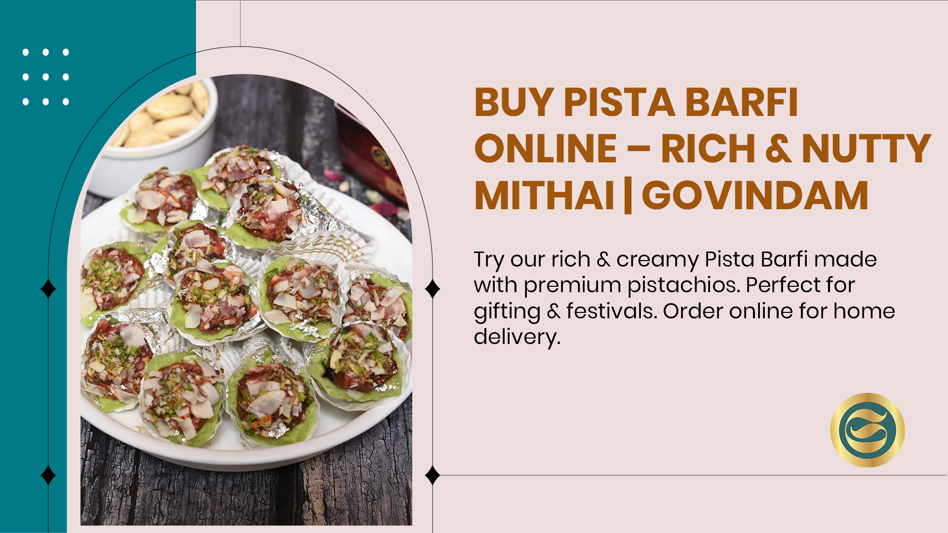 Nutty creamy mithai Pista Barfi with rich green color silver coating and visible pistachio pieces