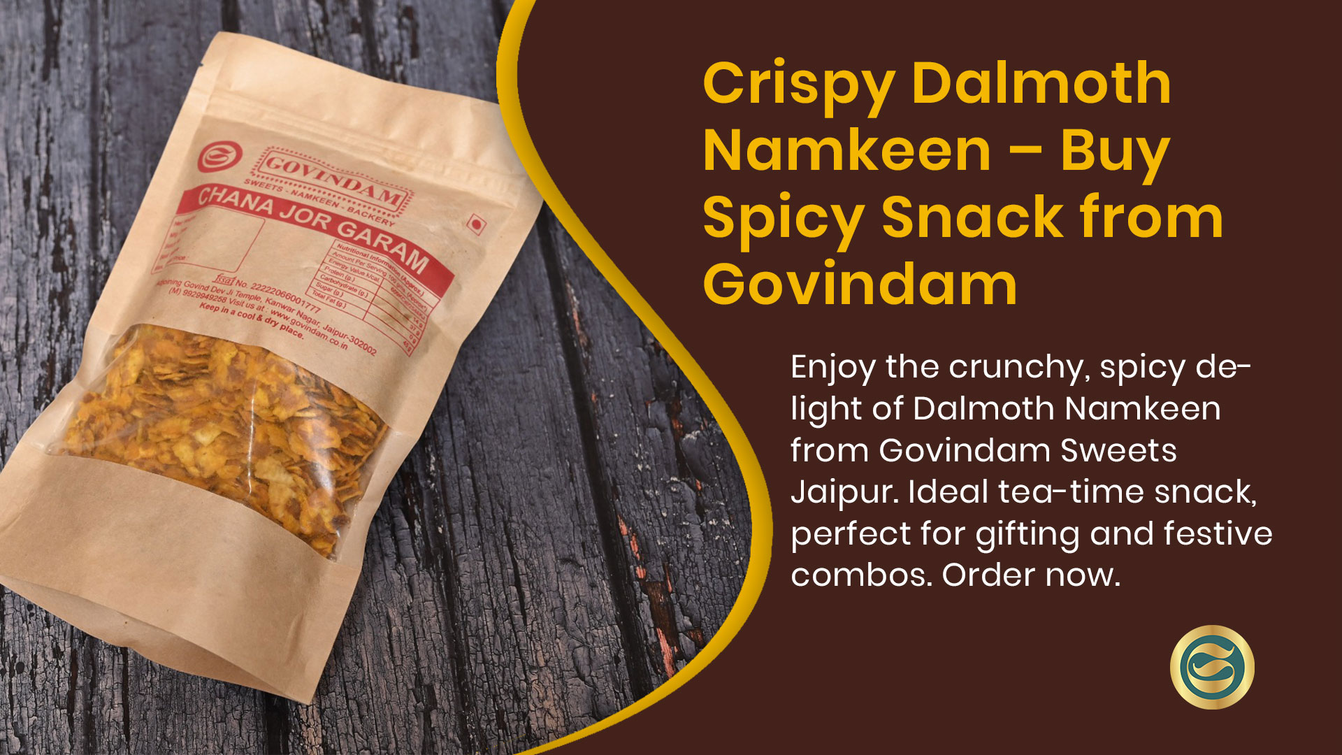 Govindam Navratna Mixture - a perfect blend of nine irresistible ingredients creating a crunchy and flavorful Indian namkeen