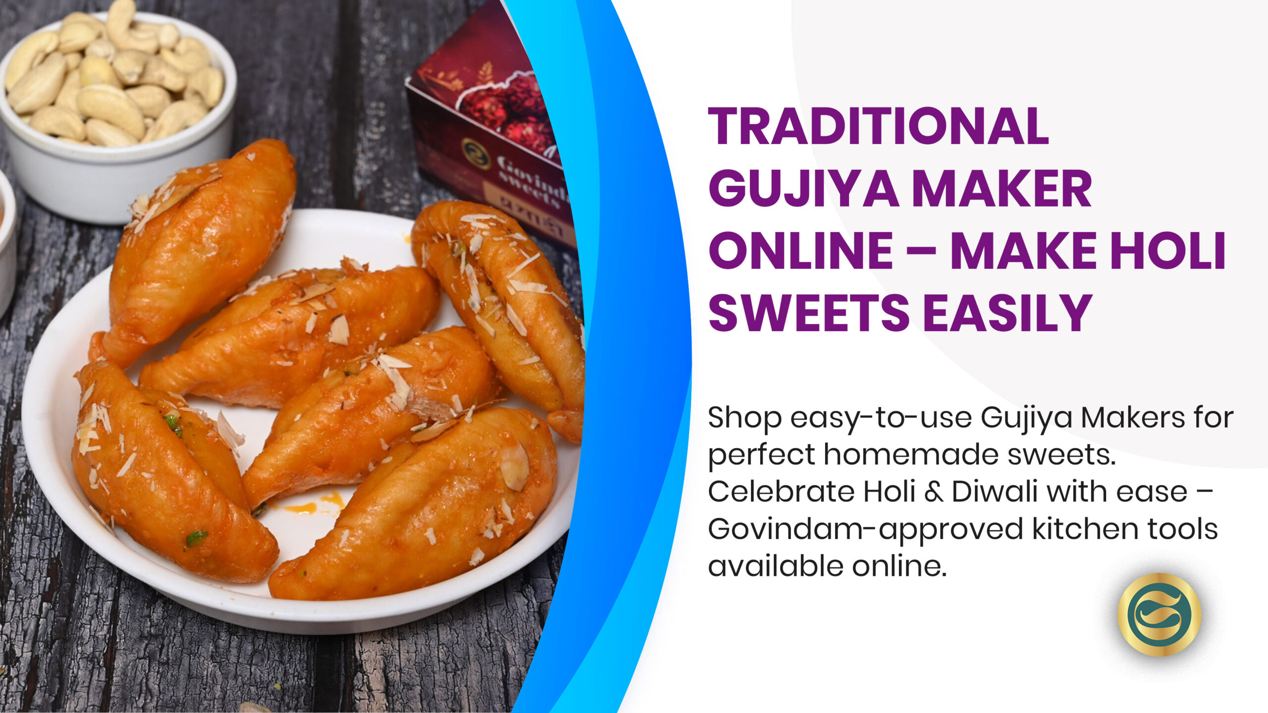 Traditional Rajasthani Gujiya Chashni sweet from Govindam Sweets