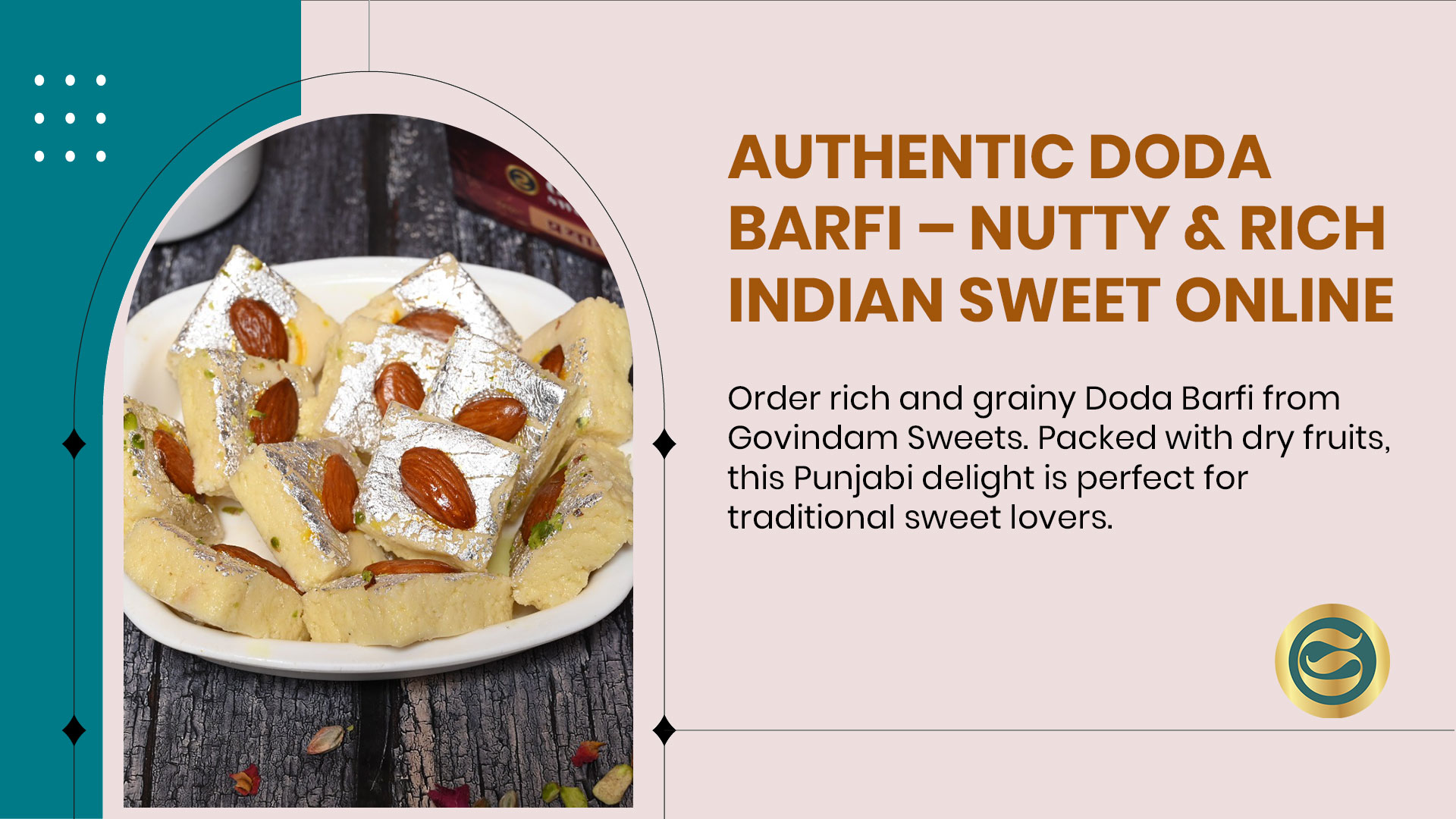 Traditional Rajasthani Doda Barfi sweet from Govindam Sweets