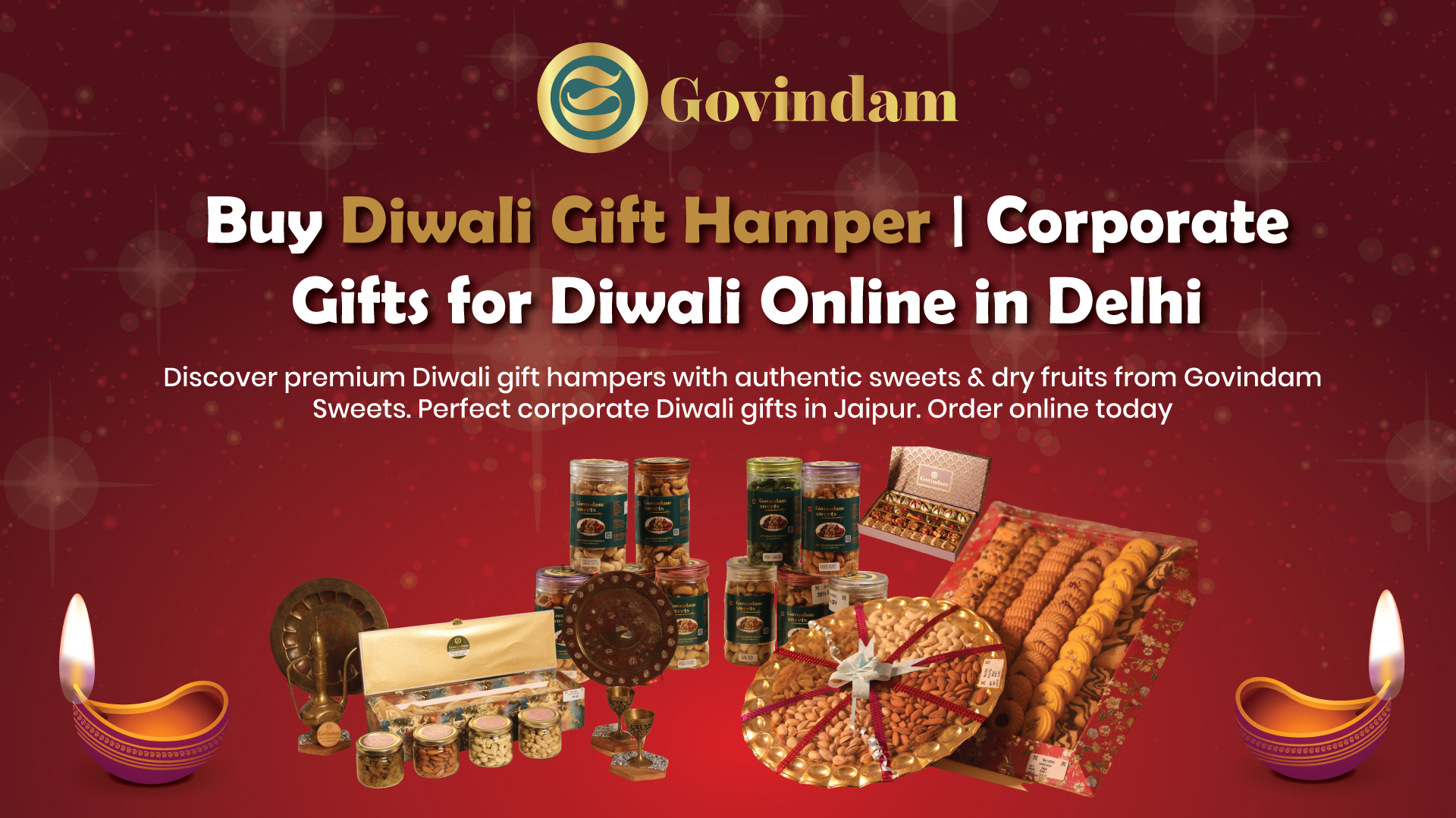 Premium Diwali gift hampers Delhi authentic sweets dry fruits corporate gifts