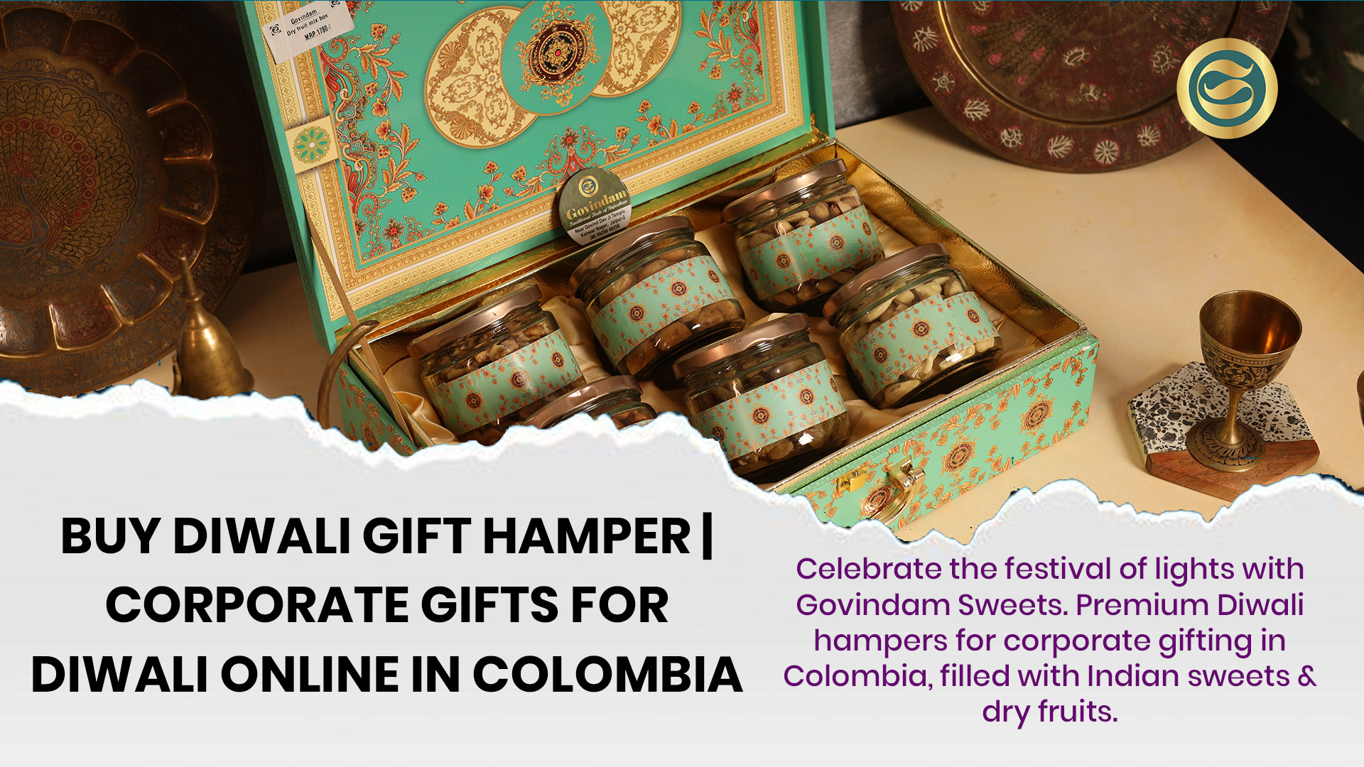 Premium Diwali gift hamper Colombia authentic Indian sweets dry fruits corporate gifts