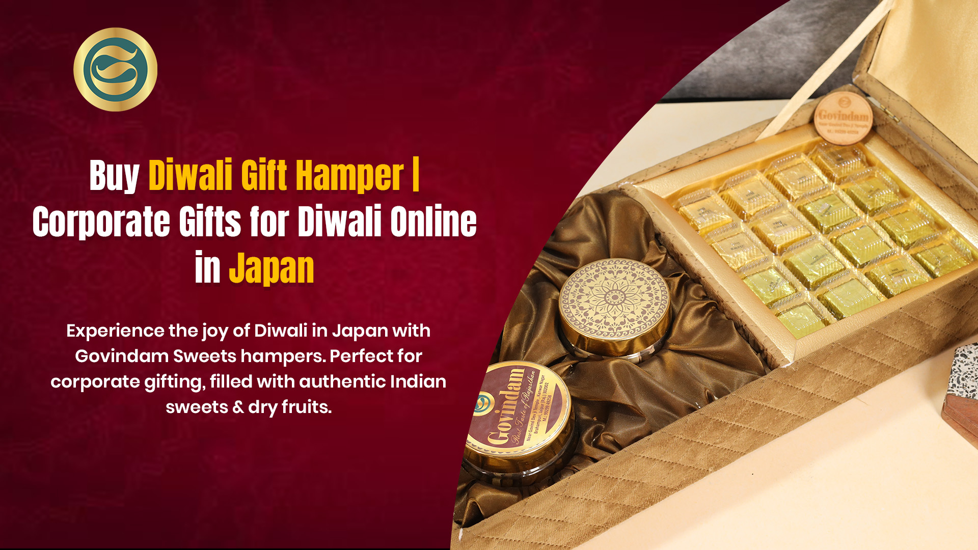 Premium Diwali gift hamper Japan authentic Indian sweets dry fruits corporate gifts
