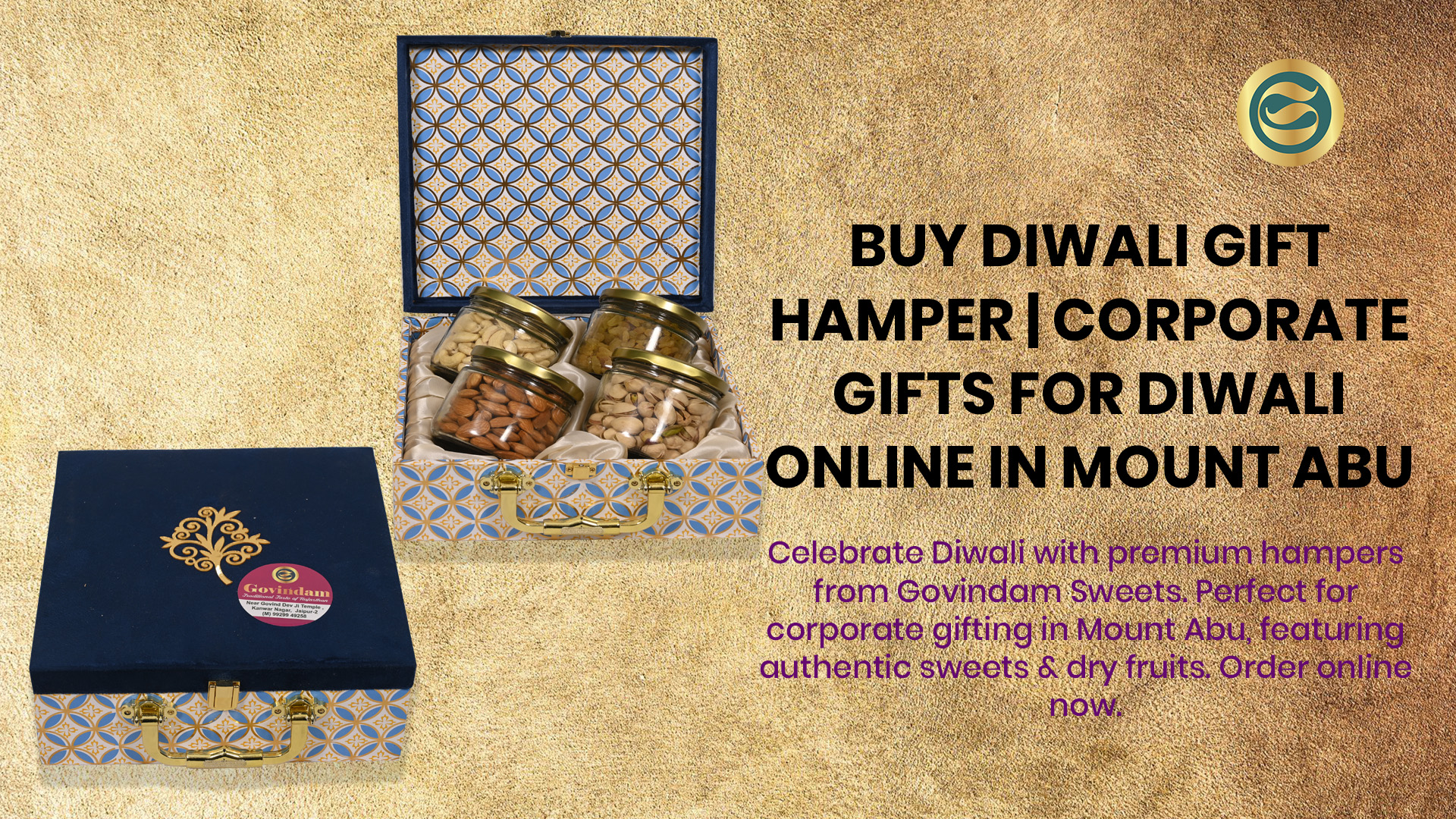 Premium Diwali gift hamper Mount Abu authentic Rajasthani sweets dry fruits corporate gifts