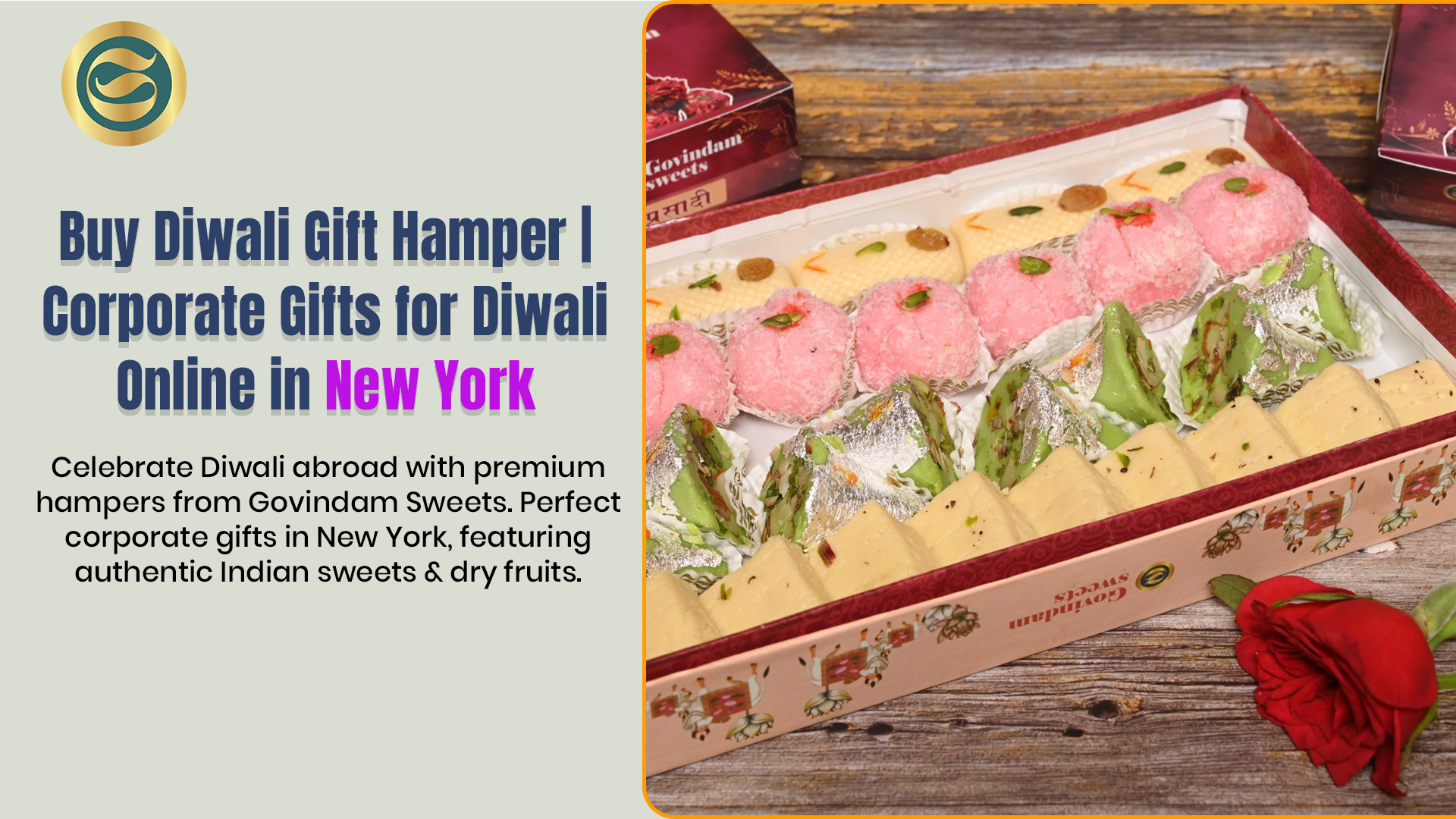 Premium Diwali gift hamper New York authentic Indian sweets dry fruits corporate gifts