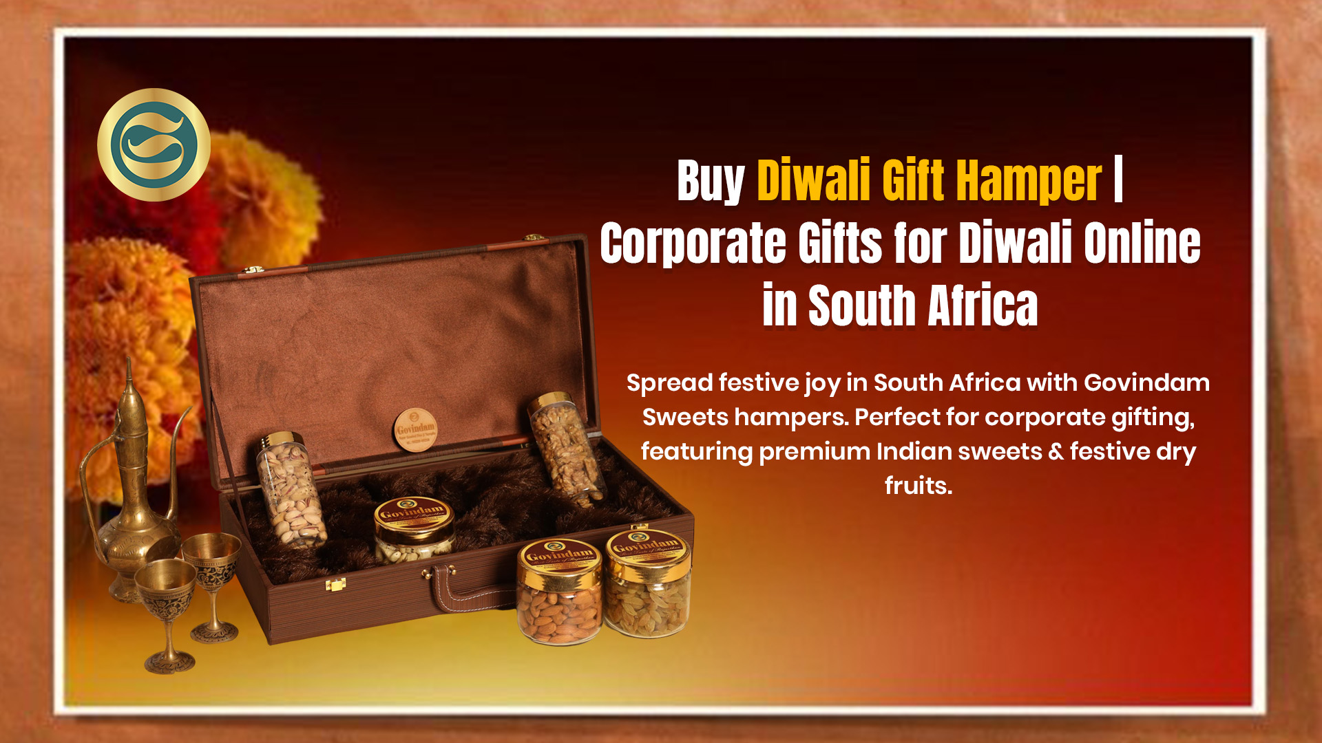 Premium Diwali gift hamper South Africa authentic sweets dry fruits corporate gifts