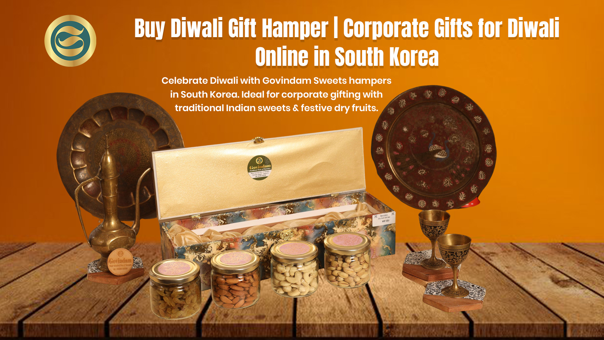Premium Diwali gift hamper South Korea authentic Indian sweets dry fruits corporate