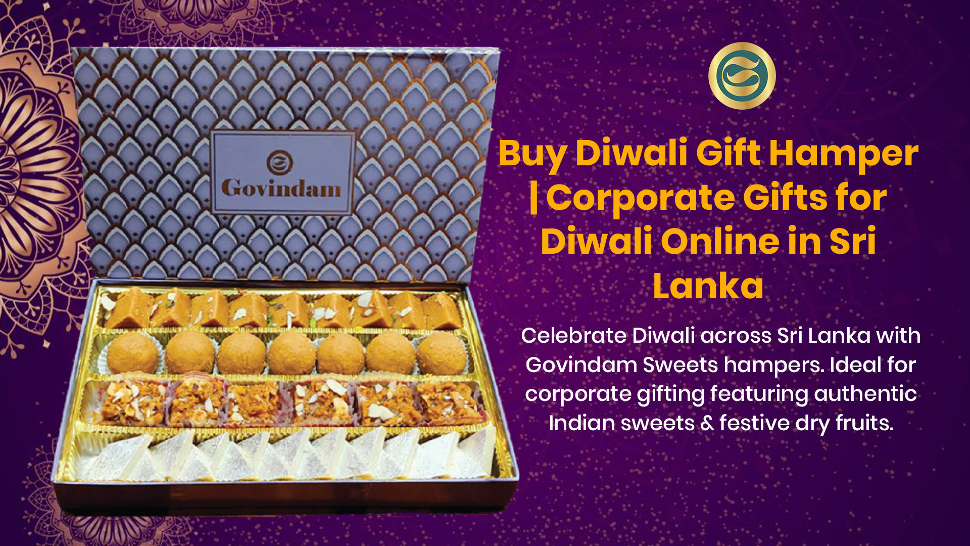 Premium Diwali gift hamper Sri Lanka authentic Indian sweets dry fruits corporate