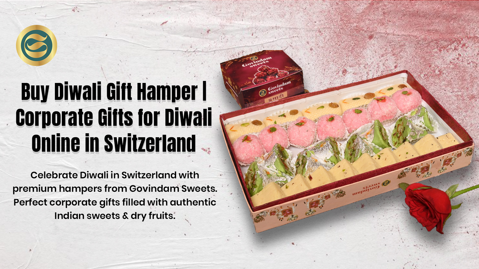 Premium Diwali gift hamper Switzerland authentic Indian sweets dry fruits corporate