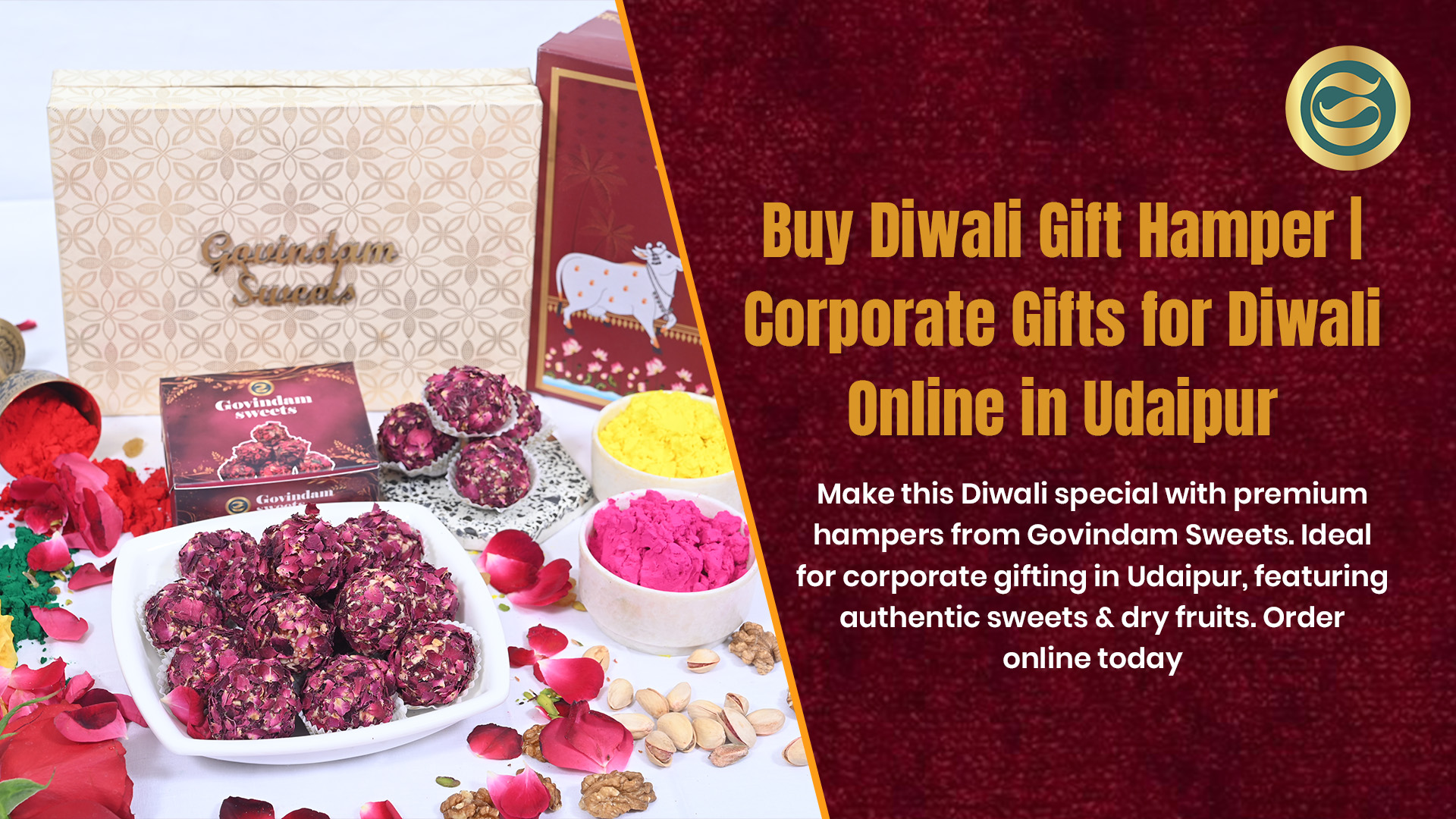 Premium Diwali gift hampers Udaipur authentic sweets dry fruits corporate gifts