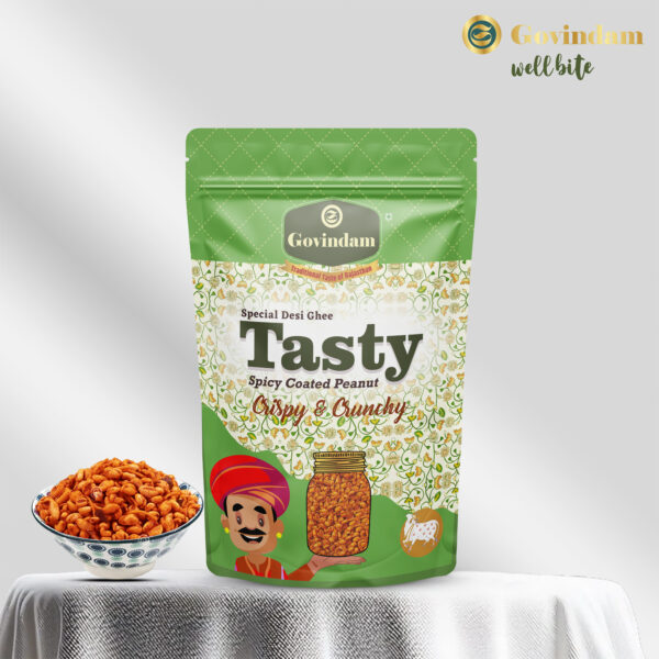 Tasty Namkeen featuring crunchy mixed ingredients overflowing bowl - premium authentic bulk savory snack mixture