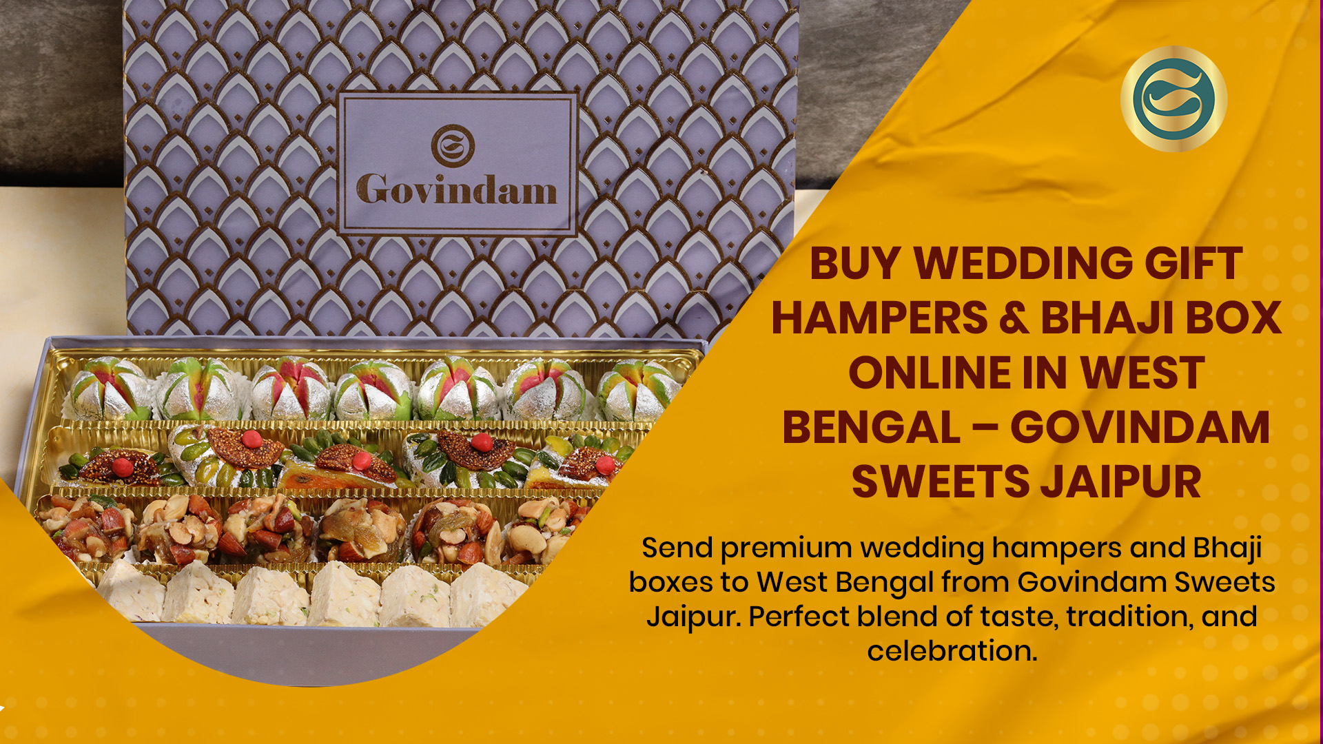 wedding hampers West Bengal online delivery Govindam Sweets premium quality
