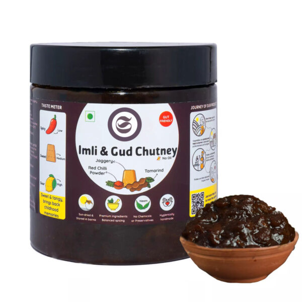 Imli Gud Chutney B2B wholesale manufacturer Govindam Sweets showing factory direct bulk tamarind jaggery chat essential