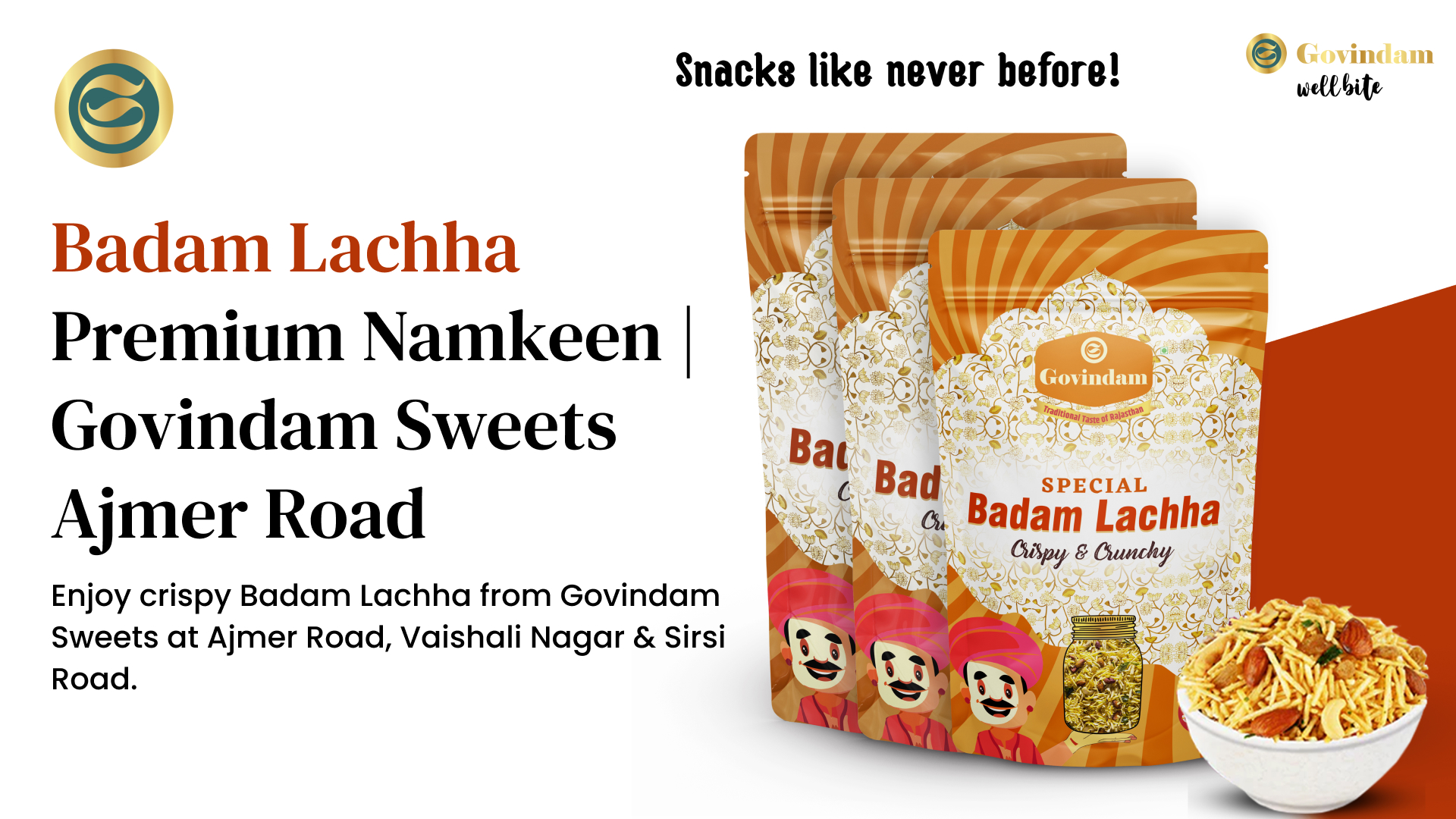 Badam Lachha crispy premium almond Ajmer Road Jaipur Govindam